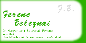 ferenc beleznai business card